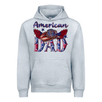 Heather Grey American dad with cowboy Urban Hoodie - texasbilliewilder