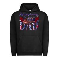 Pigment Black American dad with cowboy Urban Hoodie - texasbilliewilder