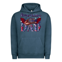 Pigment Midnight Navy American dad with cowboy Urban Hoodie - texasbilliewilder