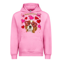 Fuchsia Pink valentine's day  beagle Urban Hoodie - RanaPortraitStore