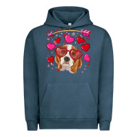 Pigment Midnight Navy valentine's day  beagle Urban Hoodie - RanaPortraitStore