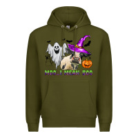 Army Green moo i mean boo Premium Hoodie - Zillion Design Studio
