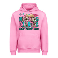 Fuchsia Pink nursing diaries no sleep no money no life Urban Hoodie - Zillion Design Studio