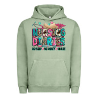 Pigment Oil Green nursing diaries no sleep no money no life Urban Hoodie - Zillion Design Studio