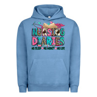 Pigment Pebble Blue nursing diaries no sleep no money no life Urban Hoodie - Zillion Design Studio