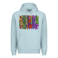 Blue Mist mardi gras brush strokes king cake and craw fish Premium Hoodie - RanaPortraitStore