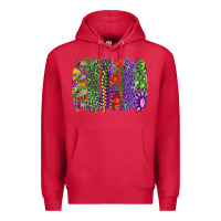 Cardinal mardi gras brush strokes king cake and craw fish Premium Hoodie - RanaPortraitStore
