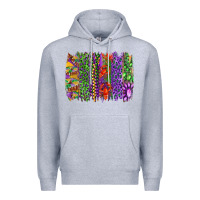 Heather Grey mardi gras brush strokes king cake and craw fish Premium Hoodie - RanaPortraitStore