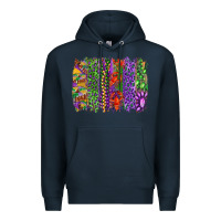 Navy mardi gras brush strokes king cake and craw fish Premium Hoodie - RanaPortraitStore