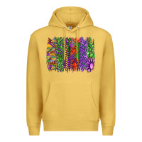 Antique Gold mardi gras brush strokes king cake and craw fish Premium Hoodie - RanaPortraitStore