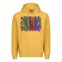 Mustard mardi gras brush strokes king cake and craw fish Premium Hoodie - RanaPortraitStore