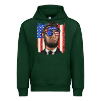 Forest Green American flag with lincoln Urban Hoodie - texasbilliewilder