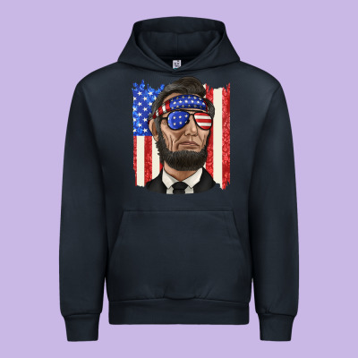 Urban Hoodie American flag with lincoln