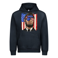 Navy American flag with lincoln Urban Hoodie - texasbilliewilder