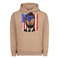 Pigment Burro American flag with lincoln Urban Hoodie - texasbilliewilder