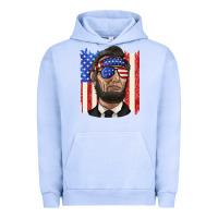 Pigment Grape Ice American flag with lincoln Urban Hoodie - texasbilliewilder