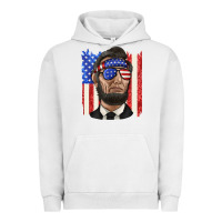 Pigment Lunar Rock American flag with lincoln Urban Hoodie - texasbilliewilder