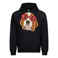 Black beagle with love glasses Urban Hoodie - RanaPortraitStore