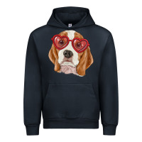 Navy beagle with love glasses Urban Hoodie - RanaPortraitStore
