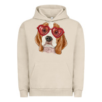 Pigment French Oak beagle with love glasses Urban Hoodie - RanaPortraitStore