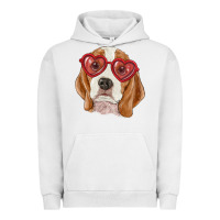 Pigment Lunar Rock beagle with love glasses Urban Hoodie - RanaPortraitStore