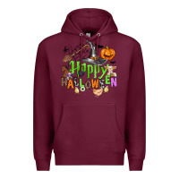 Burgundy happy halloween farm animals Premium Hoodie - Zillion Design Studio