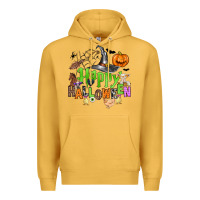 Mustard happy halloween farm animals Premium Hoodie - Zillion Design Studio