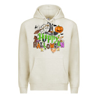 Oatmeal Heather happy halloween farm animals Premium Hoodie - Zillion Design Studio