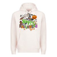 Pale Pink happy halloween farm animals Premium Hoodie - Zillion Design Studio