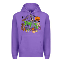 Purple happy halloween farm animals Premium Hoodie - Zillion Design Studio