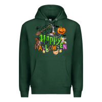 Sports Green happy halloween farm animals Premium Hoodie - Zillion Design Studio