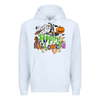 White happy halloween farm animals Premium Hoodie - Zillion Design Studio
