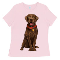 Bubblegum Pink chocolate lab labrador retriever Ladies Tee - Artiststas