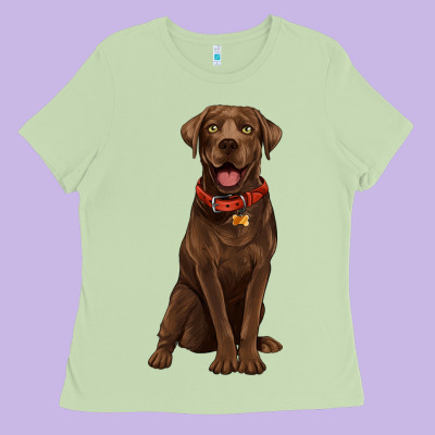 Chocolate Lab Labrador Retriever Ladies Tee Designed By Artiststas