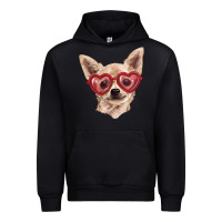 Black chihuahua dog with love glasses Urban Hoodie - RanaPortraitStore