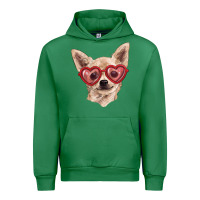 Emerald chihuahua dog with love glasses Urban Hoodie - RanaPortraitStore