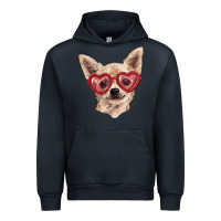 Navy chihuahua dog with love glasses Urban Hoodie - RanaPortraitStore
