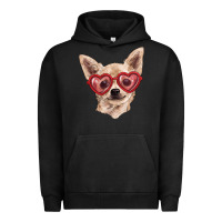 Pigment Black chihuahua dog with love glasses Urban Hoodie - RanaPortraitStore