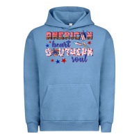 Pigment Pebble Blue American heart southern soul Urban Hoodie - texasbilliewilder