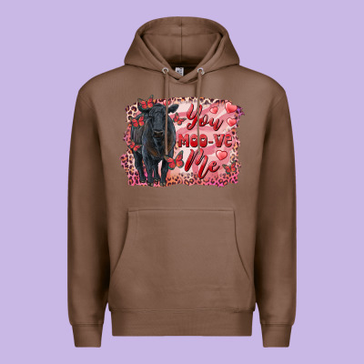 You Moo Ve  Me Black Angus Premium Hoodie Designed By Ranaportraitstore