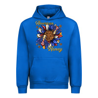 Cobalt American honey with bee Urban Hoodie - texasbilliewilder
