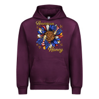 Mauve Wine American honey with bee Urban Hoodie - texasbilliewilder