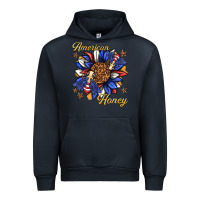 Navy American honey with bee Urban Hoodie - texasbilliewilder