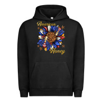 Pigment Black American honey with bee Urban Hoodie - texasbilliewilder