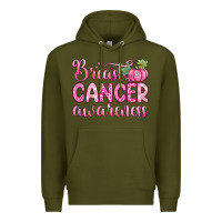 Army Green breast cancer awareness Premium Hoodie - Zillion Design Studio