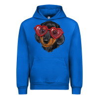 Cobalt dachshund with love glasses Urban Hoodie - RanaPortraitStore