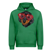 Emerald dachshund with love glasses Urban Hoodie - RanaPortraitStore
