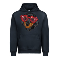 Navy dachshund with love glasses Urban Hoodie - RanaPortraitStore