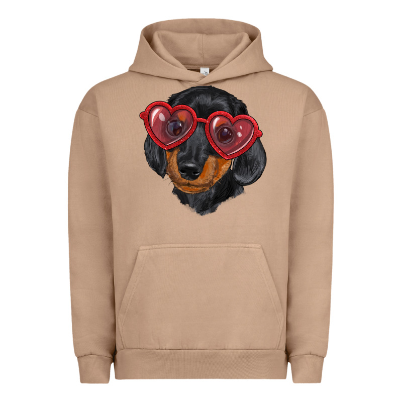 Dachshund With Love Glasses Urban Hoodie by RanaPortraitStore | Teevron