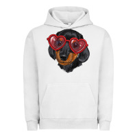 Pigment Lunar Rock dachshund with love glasses Urban Hoodie - RanaPortraitStore